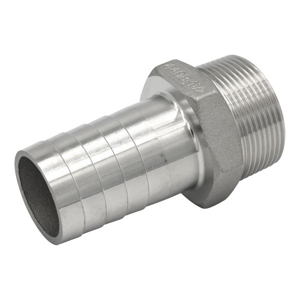 Threaded grommet G1 1/2 inch to 38 mm - Stainless steel, Straight