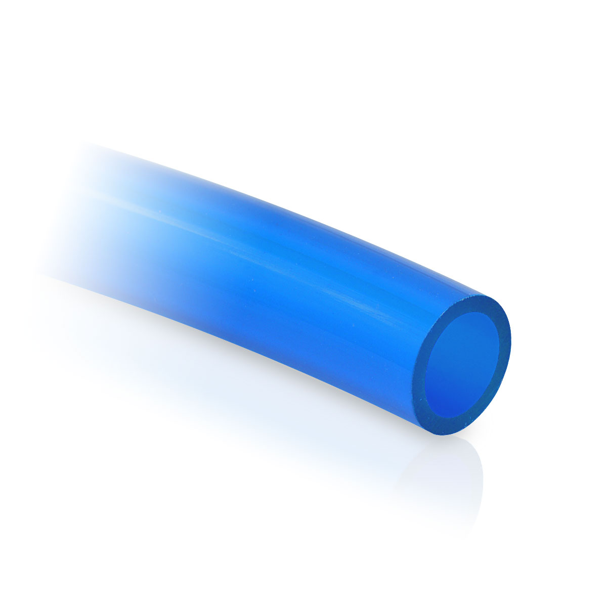 PVC-Gewebeschlauch blau-transparent - Innendurchmesser: 9mm, Wandstärke:  3mm