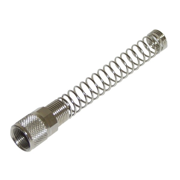 Union nut with kink protection spring for 10/8 mm