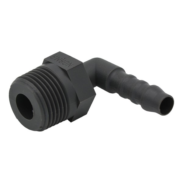 Threaded grommet R3/8 inch to 6 mm - PA6, 90 degree angle