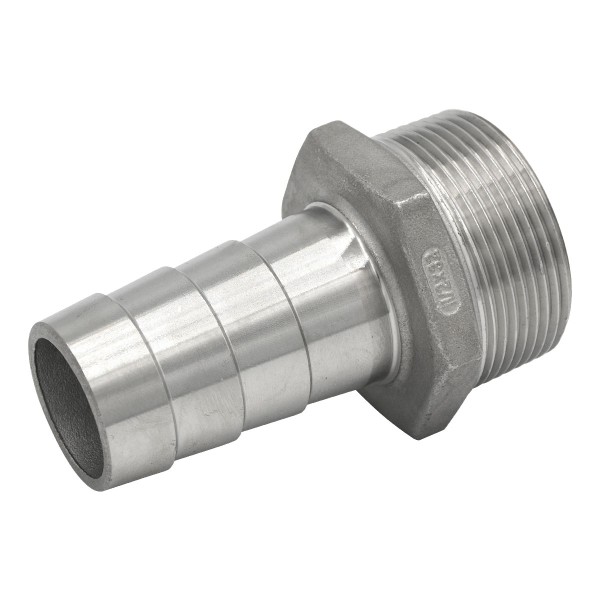 Threaded grommet G1 1/2 inch to 32 mm - Stainless steel, Straight